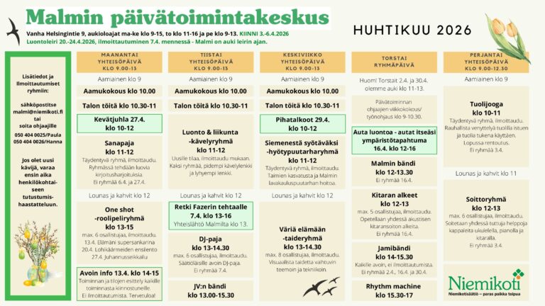 Malmin kuukausiohjelma