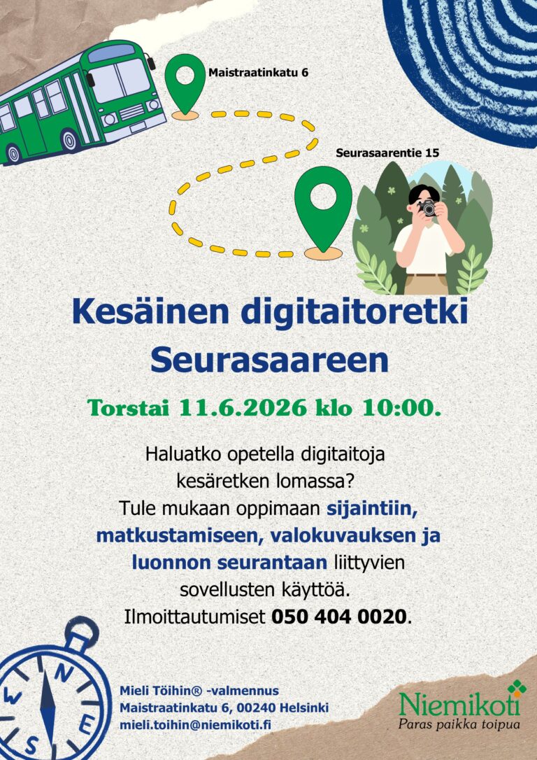 Mieli Töihin: Kesäinen digitaitoretki Seurasaareen