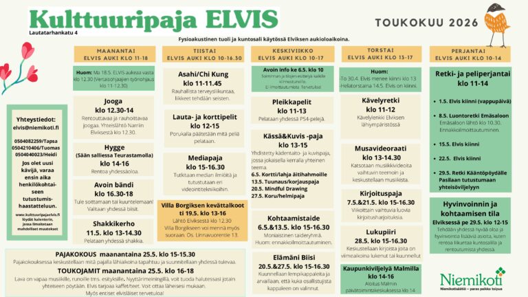 Kulttuuripaja Elviksen toukokuu -26