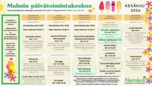 Malmin päivätoimintakeskuksen kesäkuu