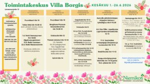 Toimintakeskus Villa Borgiksen kesäkuu