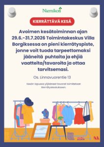 Kierrätysnurkka Villa Borgiksessa