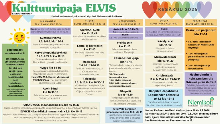 Kulttuuripaja Elviksen kesäkuu