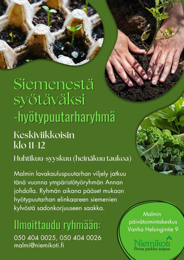Siemenestä syötäväksi -hyötypuutarharyhmä