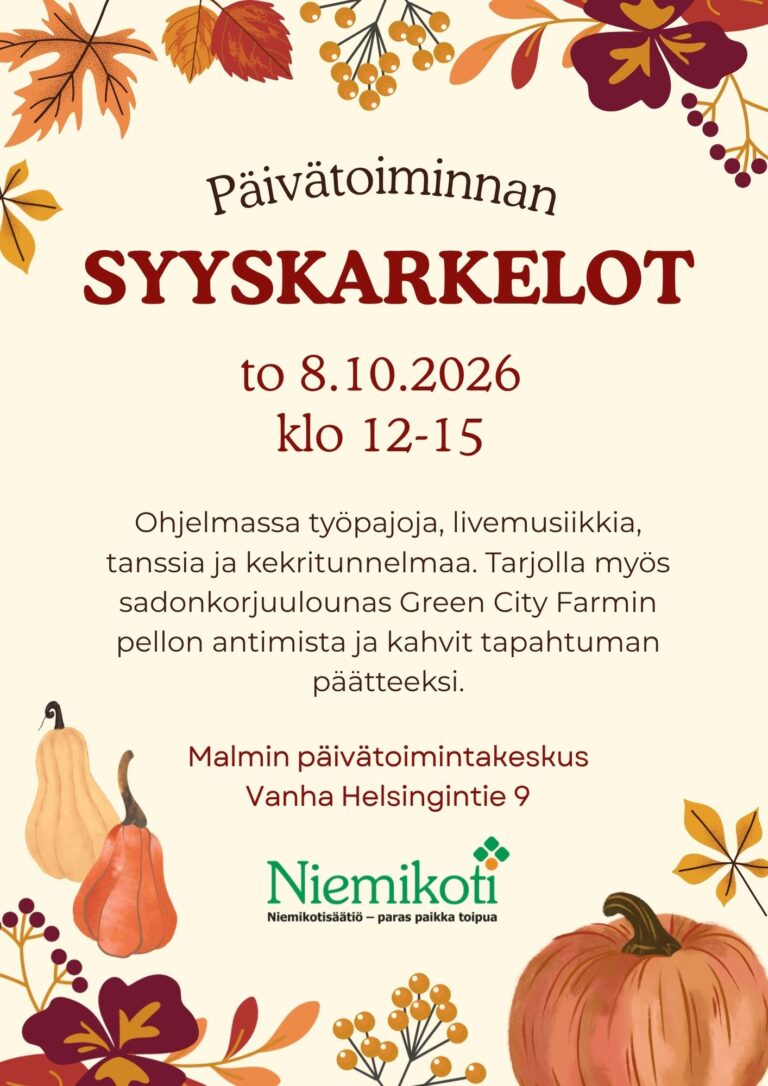 Päivätoiminnan Syyskarkelot